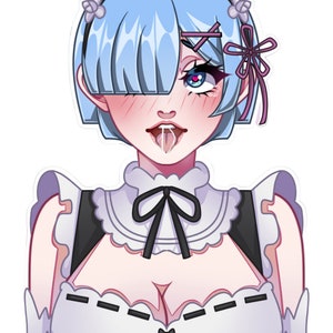 Rem Ahegao Lewd Anime Sticker