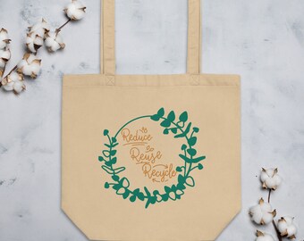 3 R's of Environment Beige Eco Tote Bag