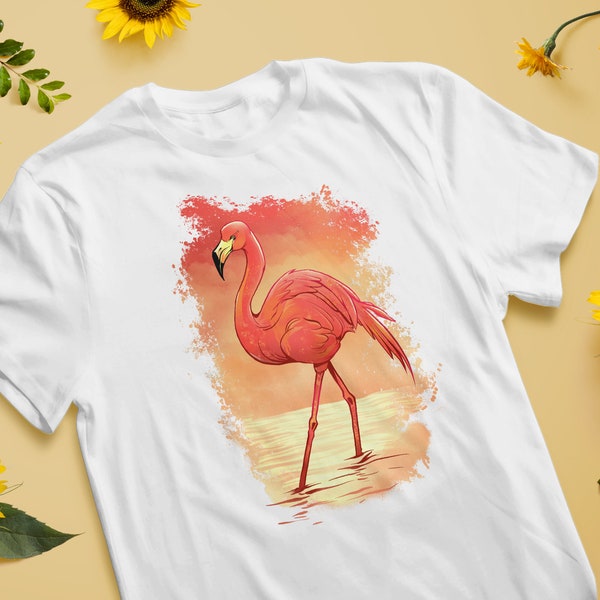 Realistisches Flamingo-Motiv | Stylisches T-Shirt für Naturfreunde | Perfektes Geschenk für Vogelbeobachter und Flamingo-Liebhaber