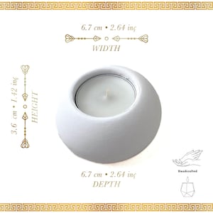 Pearl White Round Candle Holder: Handmade Tealight Centerpiece