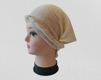 Linen Triangle Hair Scarf – Breathable Head Cover for Women – Simple Everyday Headwrap