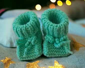 Baby booties  green booties  newborn socks baby socks green socks knit socks