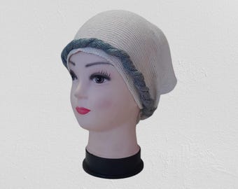 Boho Linen Hair Scarf – Handmade Triangle Head Wrap – Lightweight Rustic Bandana for Women