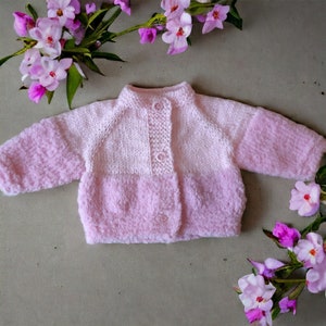 Knitting soft baby jacket pink jacket newborn sweater