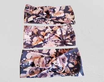 Floral Baby Bow Headband Set: Soft Cotton Newborn Hair Bows