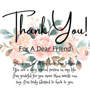 7X5in- | Thank You Card, Digital Download Template, Simple Elegant Rose, Thank You Card*Instant Download*
