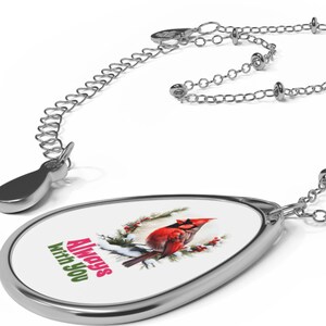 Always With You ovale ketting, herdenkingssieraden, cadeau voor haar, op de natuur geïnspireerde accessoires, vogelketting voor comfort, cardiale ketting