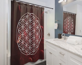 The Flower Of Life Shower Curtain / Sacred Geometry / Unique / Washable