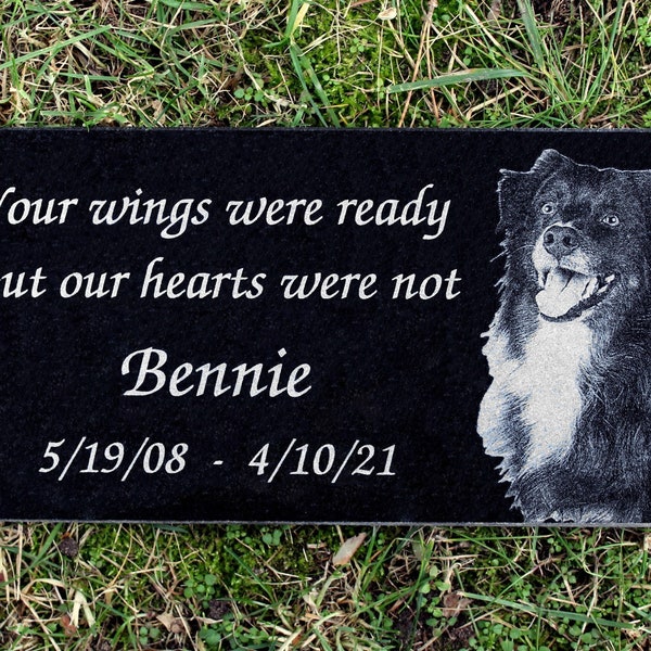 Affordable Pet Memorial Stone - Laser Engraved Black Granite Garden Memorial Plaque  - Grave Marker - Headstone - Remembrance - Pet Loss