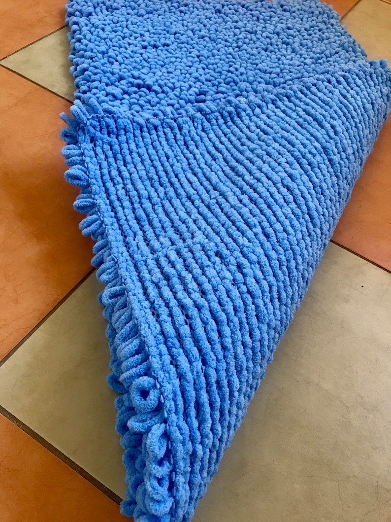 Handmade Blue Carpet Carpet for Bath Bathroom Carpet Alize Etsy