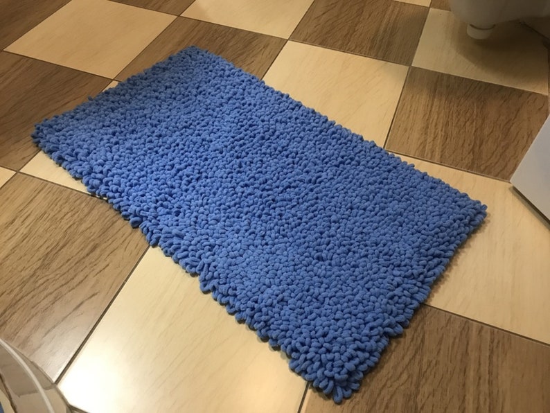 Handmade Blue Carpet Carpet for Bath Bathroom Carpet Alize Etsy