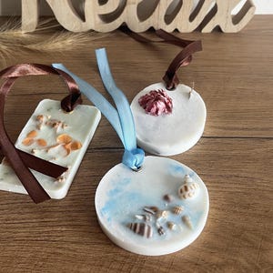 Set of 3 Botanical Soy Wax Sachets | Choose Scents & Shapes | Natural Wax Air Freshener | Eco Closet Drawer Tablet | Handmade Scented Gift