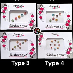 Round Bindi Sticker Kumkum with stone Colorful Round Bindi Multicolor and Stone Bindis for Women
