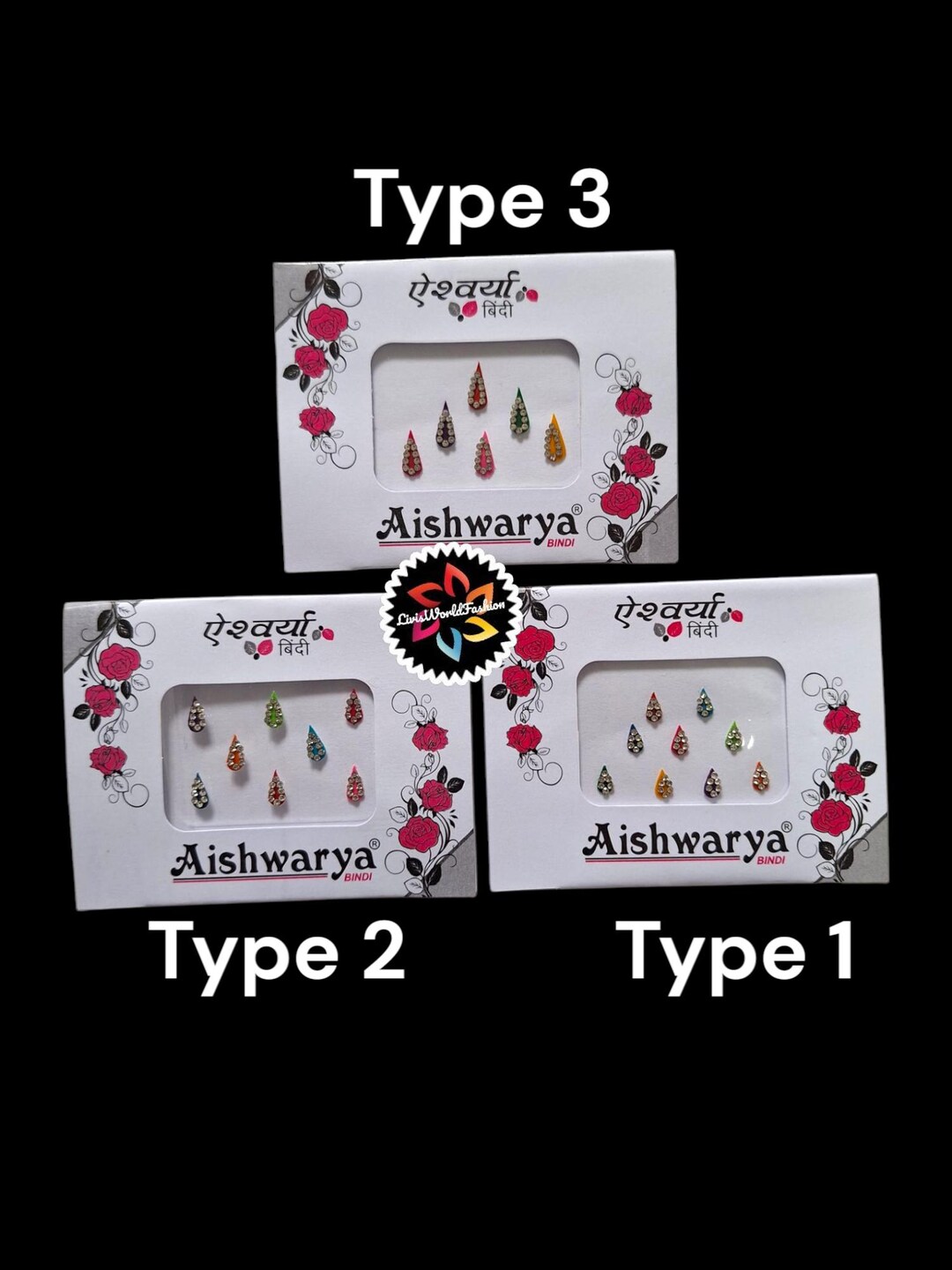 Teardrop Bindi Sticker Set | Multi-colored Stone Studded Bindis ...