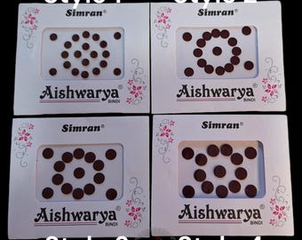 Adesivo Bindi rotondo Kumkum Maroon / Rotondo Bharatanatyam/Danza Kuchipudi / Matrimoni ed eventi