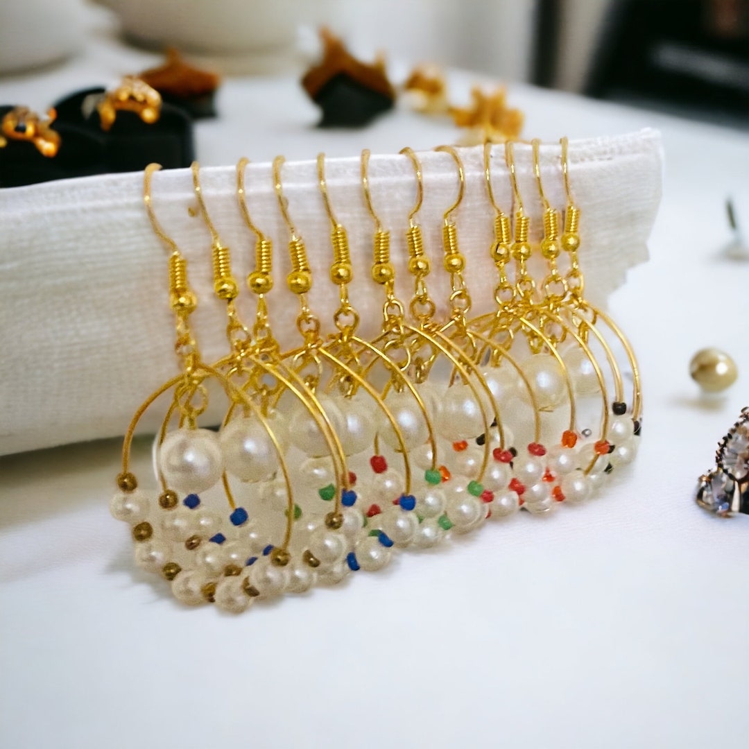 Faux Pearl Hoops Coco Hoop Earrings Imitation Pearl Hoop Earrings for ...