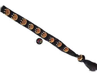 Joyería india Moon Temple Jada Billalu / Accesorio para el cabello listo para Bharatanatyam y danza Kuchipudi / Joyería para bodas y eventos