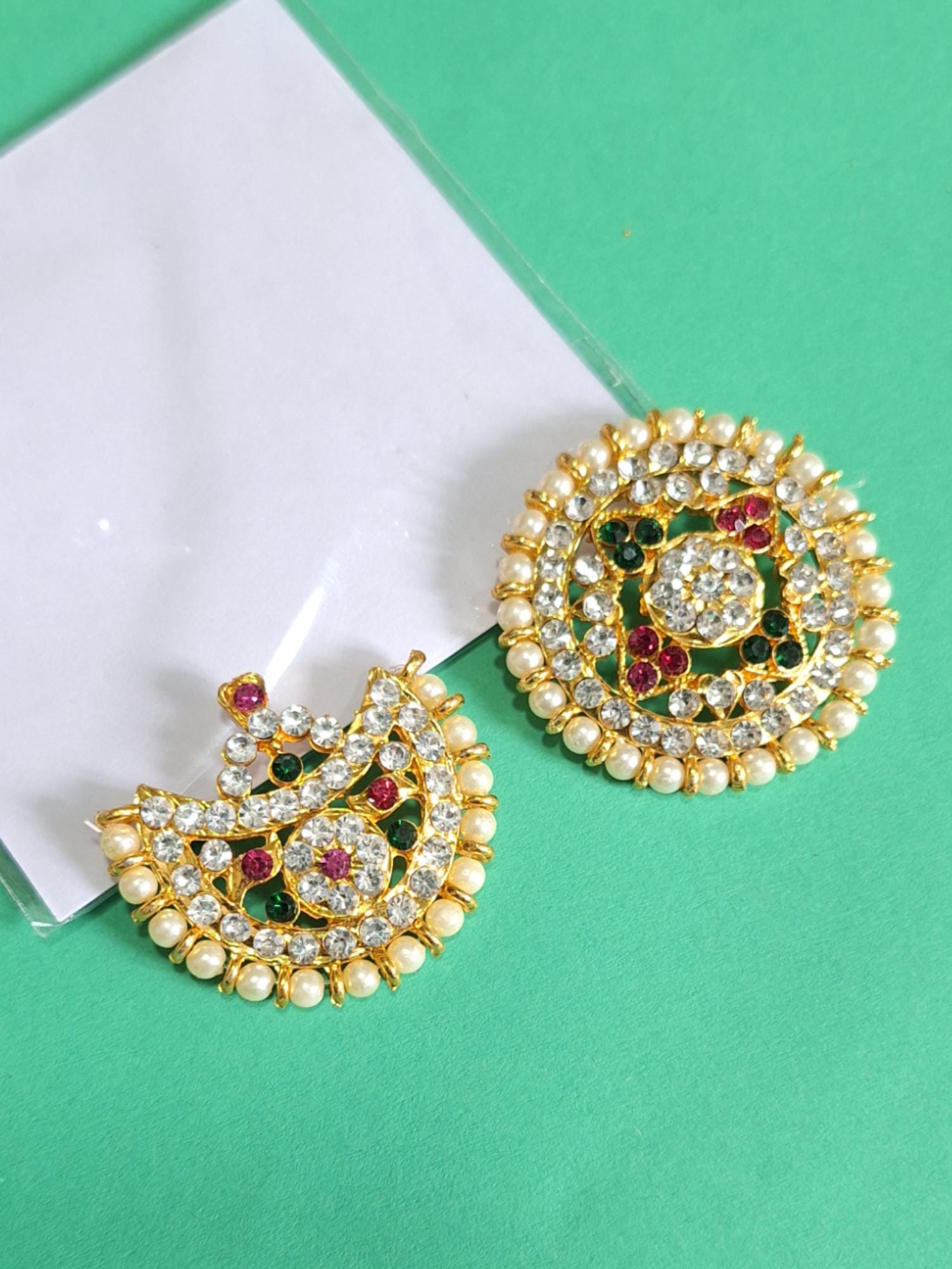 WHITE STONE Surya Chandra Indian Jewelry Sun Moon