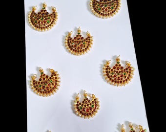 Temple Jewellery Jada half moon| Indian Hair Jewelry | Indian Hair Accessory | Choti | Braid | Hair Pin | Hair brooch | Kundan braid