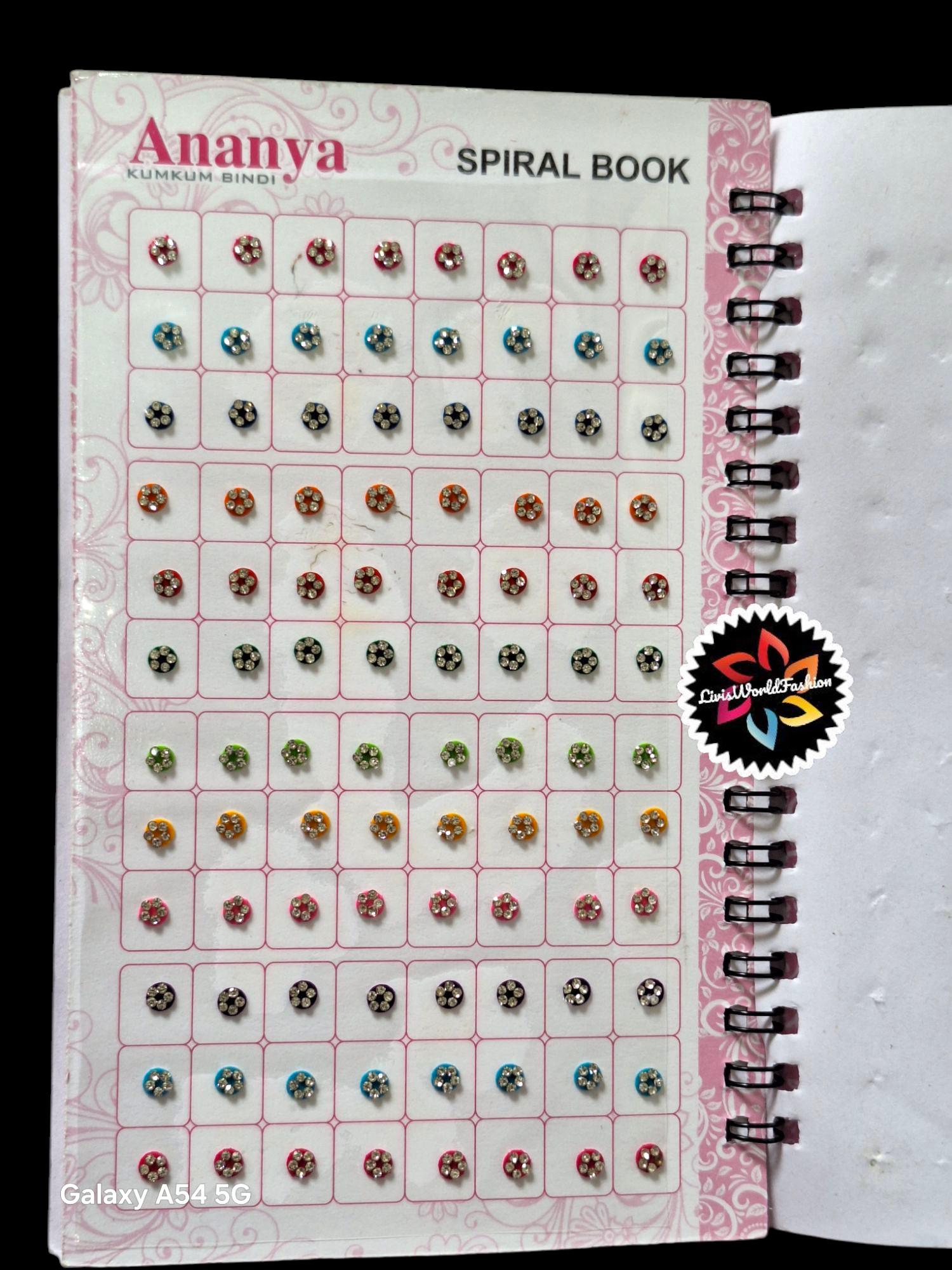 Round Bindi Sticker Kumkum With Stone Colorful Round Bindi Booklet 900 ...