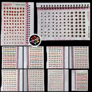 Round Bindi Sticker Kumkum with stone Colorful Round Bindi Booklet 900 Multicolor and Stone Bindis for Women
