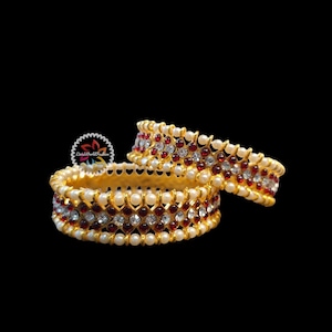 Bharatnatyam, Kuchipudi, Weddings | Classical Jewelry | Kempu Temple Indian jewelry Bangles | Bangle Sizes: 2.4, 2.6 and 2.8 available