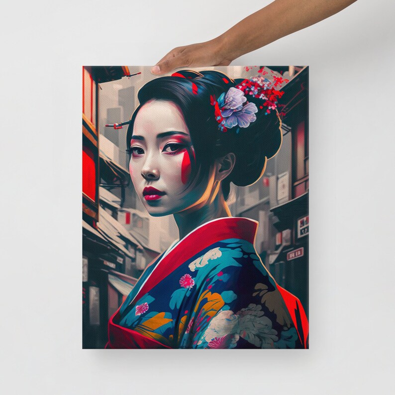 Geisha Canvas Print Japanese Geisha Art Canvas Print Gift Idea Japan