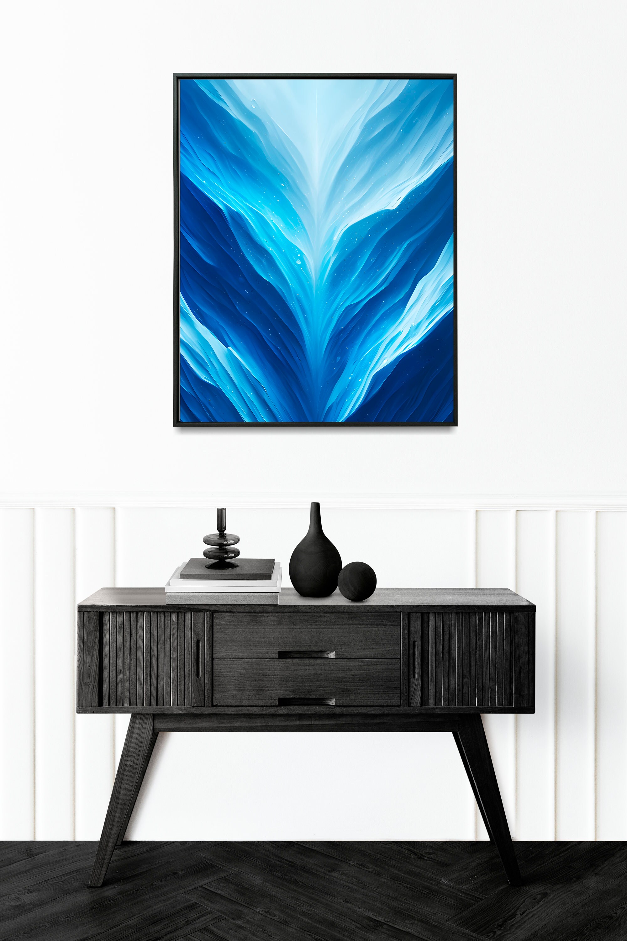Blue Abstract Art Prints Fluid Paint Blue Wall Art Blue Etsy