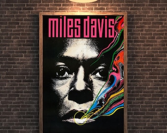 Miles Davis Jazz Printable Wall Art, Retro Jazz Music Print
