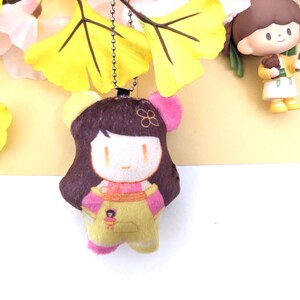 Aishi Mascot Charm Plush Keychain Purple Aishi