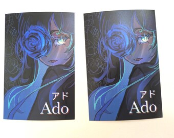 Ado- Blue Rose Print (4x6) - Etsy UK
