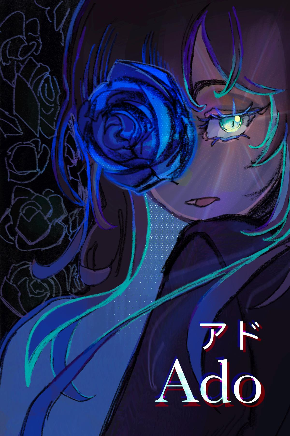 Ado- Blue Rose Print (4x6) - Etsy