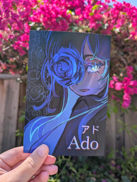 Ado- Blue Rose Print (4x6) - Etsy