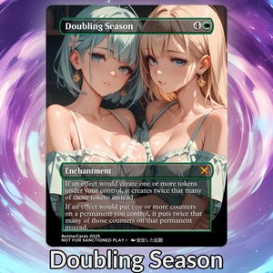 Cartão personalizado de proxy Waifu de anime de temporada dupla TCG holográfico/sem moldura para adultos, sem bordas, arte de anime MTG para comandante EDH, presente para ele/ela