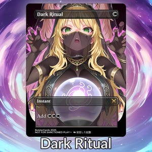 Tarjeta personalizada de Anime Dark Ritual Waifu Proxy TCG Holo Foil/NonFoil, arte de anime maduro sin bordes para comandante EDH, regalo para él/ella