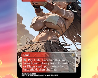Arid Mesa Fetch Land Anime Waifu Playtest Proxy Card: Custom TCG Art