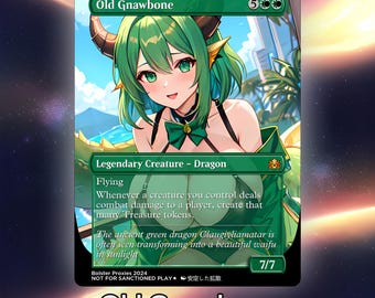 Tarjeta proxy de prueba de juego de Waifu del anime Old Gnawbone: Arte TCG personalizado