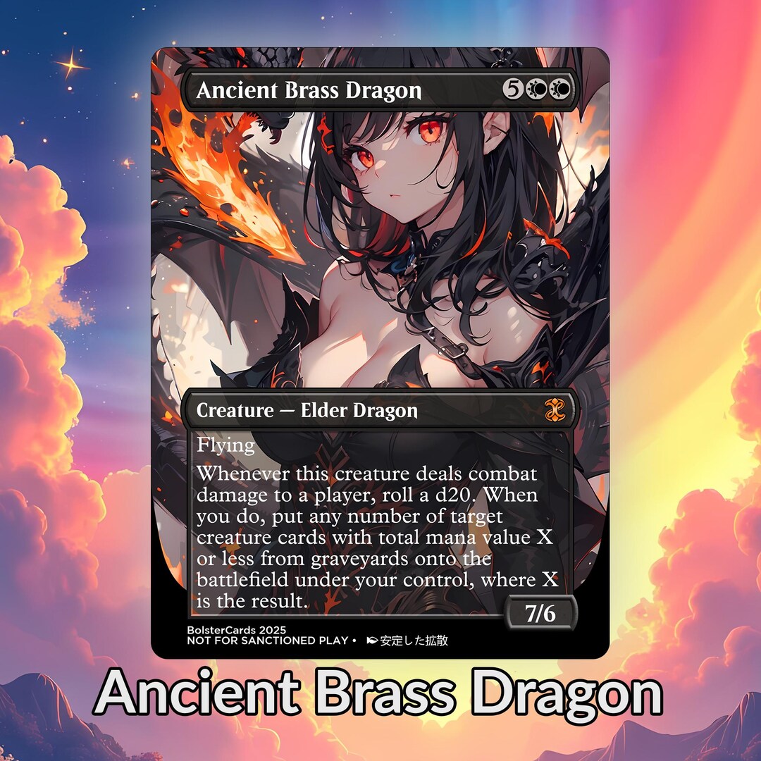Ancient Brass Dragon Anime Waifu Playtest Proxy Card: Custom TCG Art - Etsy