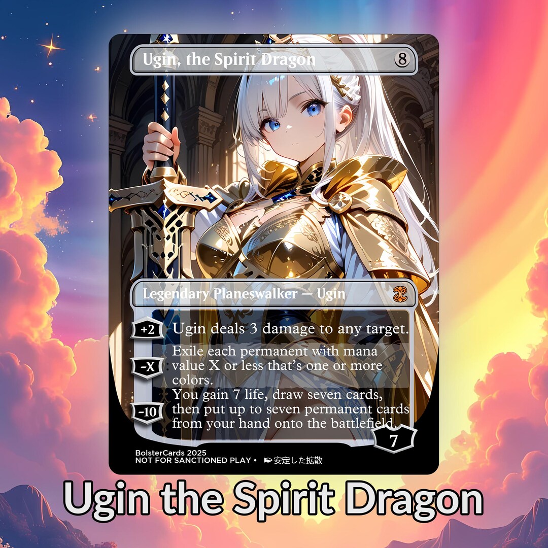 Ugin the Spirit Dragon Anime Waifu Playtest Proxy Card: Custom TCG Art ...