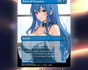 Force of Negation Anime Waifu Playtest Proxy Card: Custom TCG Art