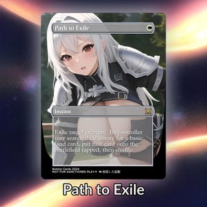 Tarjeta personalizada de Anime Waifu Proxy de Path to Exile TCG con lámina/sin lámina, arte de anime maduro y magnífico para comandante EDH, regalo para él/ella