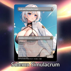 Tarjeta personalizada de Anime Waifu Proxy Solemn Simulacrum TCG con lámina/sin lámina, arte de anime maduro y magnífico para comandante EDH, regalo para él/ella