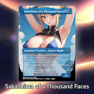 Sakashima Of a Thousand Faces Anime Waifu Proxy Custom Card Tcg Foil/NonFoil Reif Wunderschöne Anime Kunst für EDH Kommandant Geschenk für Sie / Ihn
