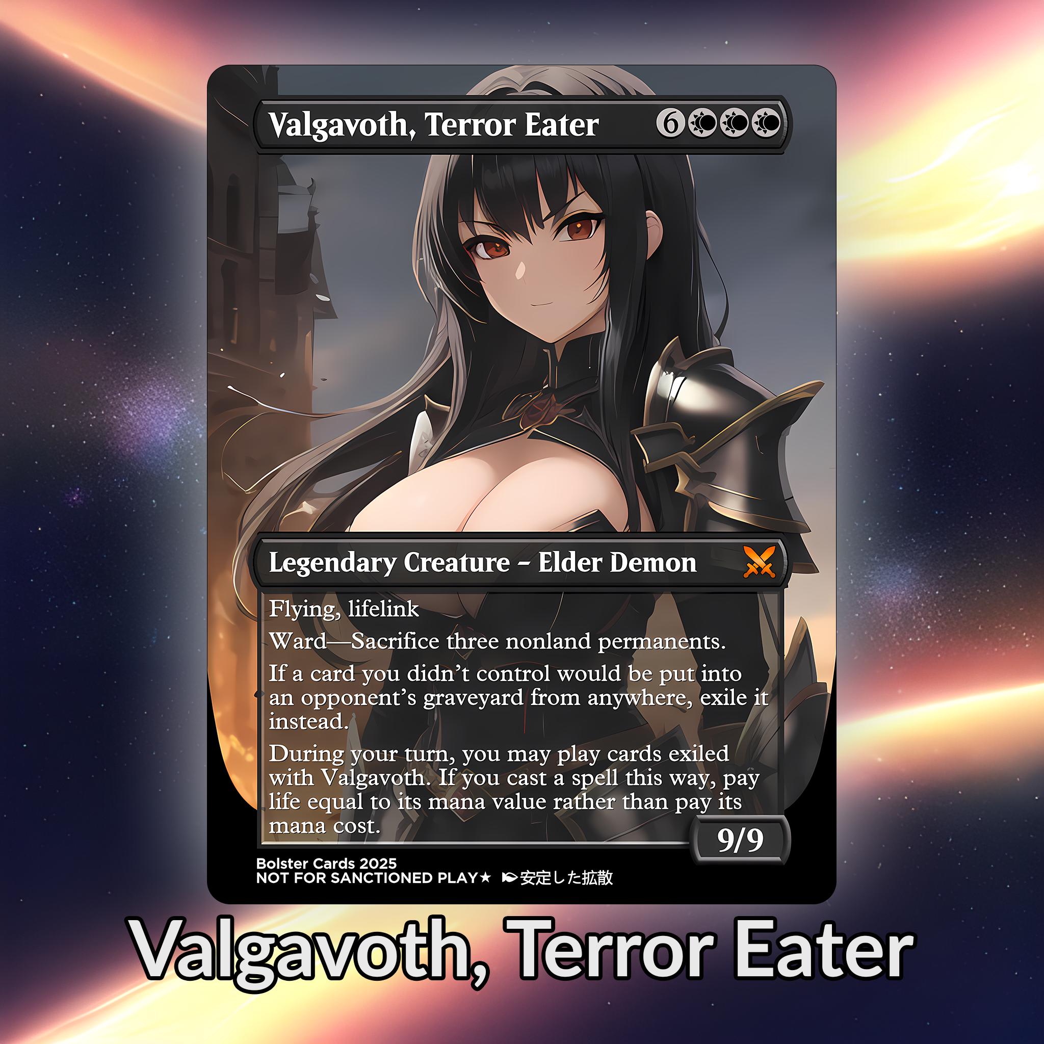 Valvagoth Terror Eater Anime Waifu Proxy Custom Card TCG Foil/NonFoil Mature  Anime Art For EDH Commander Gift For Him/Her