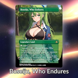 Boseiju Who Endures Anime Waifu Proxy Tarjeta personalizada TCG Foil/NonFoil Arte de anime maduro Hermoso para EDH Commander Regalo para él/ella