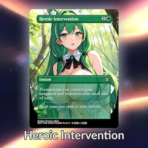Tarjeta personalizada de Anime Waifu Proxy de Intervención Heroica TCG con lámina/sin lámina, arte de anime maduro y magnífico para comandante EDH, regalo para él/ella