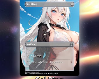 Sol Ring Anime Waifu Playtest Proxy Karte: Kundenspezifische Tcg Art