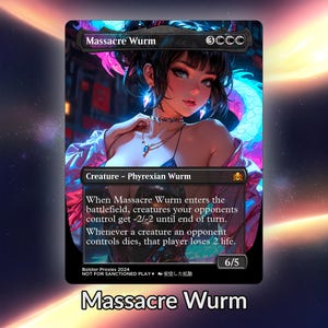 Massacre Wurm Anime Waifu Proxy Custom Card Tcg Foil/NonFoil Wunderschöne Anime Kunst für EDH Kommandant Geschenk für Sie/Ihn