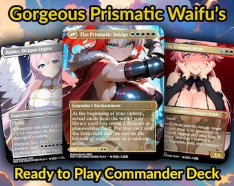 Anime Prismatic Waifu's Multicolor CEDH Deck: Custom Commander 100+ Waifu Proxy Cards TCG