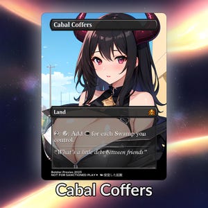 Cartão personalizado de proxy Waifu de anime Cabal Coffers TCG com folha/sem folha, arte de anime linda e madura para comandante EDH, presente para ele/ela